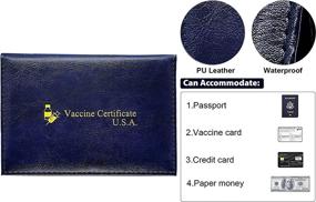 img 2 attached to 📷 ArtemisCase Blue Passport and Vaccine Card Holder Combo - Waterproof Vaccine Card Protector and Leather Passport Wallet with CDC Vaccination Slot