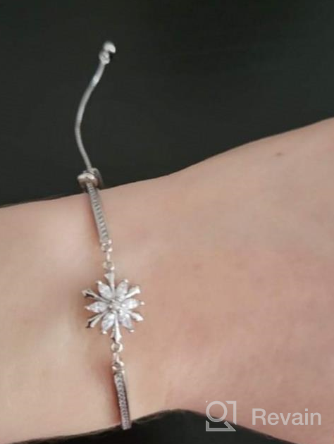 img 1 attached to ❄️ Sparkling Snowflake Bracelet for Women & Teen Girls: Perfect Gift for Christmas, Thanksgiving, Birthdays & Valentine's Day review by Eddy Borghesi