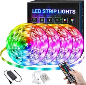 img 4 attached to Color Changing LED Strip Lights - 65.6ft/20M, 5050 SMD, Remote Control, 600LEDs, Bright RGB Light Strip for Bedroom, Kitchen, Party, DIY Home Decoration (4X16.4ft)