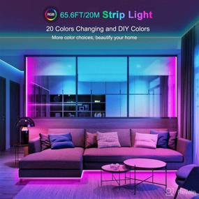 img 3 attached to Color Changing LED Strip Lights - 65.6ft/20M, 5050 SMD, Remote Control, 600LEDs, Bright RGB Light Strip for Bedroom, Kitchen, Party, DIY Home Decoration (4X16.4ft)