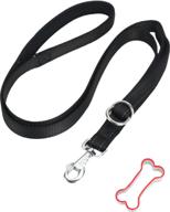 reflective nylon dog leashes for large and medium dogs - heavy duty, padded handle, no pull, adjustable - 1ft, 3.2ft, 6ft logo