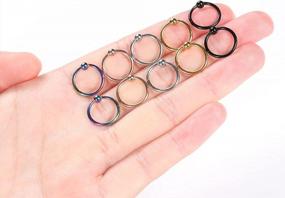 img 2 attached to GAGABODY Surgical Steel Nose Rings - Seamless Hoop Piercing Rings For Septum, Cartilage, Helix, Tragus, Conch, Rook, Daith And Lobe - Unisex Hinged Earrings In Various Gauges And Sizes