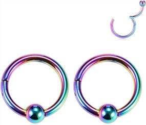 img 4 attached to GAGABODY Surgical Steel Nose Rings - Seamless Hoop Piercing Rings For Septum, Cartilage, Helix, Tragus, Conch, Rook, Daith And Lobe - Unisex Hinged Earrings In Various Gauges And Sizes