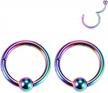 gagabody surgical steel nose rings - seamless hoop piercing rings for septum, cartilage, helix, tragus, conch, rook, daith and lobe - unisex hinged earrings in various gauges and sizes logo