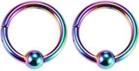 img 3 attached to GAGABODY Surgical Steel Nose Rings - Seamless Hoop Piercing Rings For Septum, Cartilage, Helix, Tragus, Conch, Rook, Daith And Lobe - Unisex Hinged Earrings In Various Gauges And Sizes