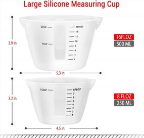 img 3 attached to 500Ml & 250Ml Large Silicone Measuring Cups, Gartful Resin Mixing Cups For Epoxy, Jewelry Casting Molds, Acrylic Paint Pouring, Cup Making, Nonstick Reusable Craft Measuring Cups, 16Oz & 8Oz, Set Of 2