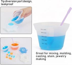 img 2 attached to 500Ml & 250Ml Large Silicone Measuring Cups, Gartful Resin Mixing Cups For Epoxy, Jewelry Casting Molds, Acrylic Paint Pouring, Cup Making, Nonstick Reusable Craft Measuring Cups, 16Oz & 8Oz, Set Of 2