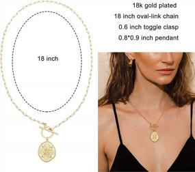 img 3 attached to Women'S Graduation Gift: 18K Gold Owl Bee Pendant Cross Necklace With Medallion Coin On A Y Style Oval Link Chain And Toggle Jewelry Clasp