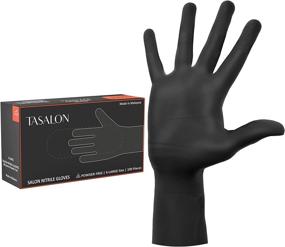 img 4 attached to TASALON 100 Count Black Nitrile Gloves, 5 Mil, Disposable Gloves, Textured, Multipurpose Gloves for Cleaning & Food-Safety