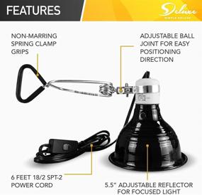 img 2 attached to 🦎 Optimized Amphibian Pet Terrarium Heater: Simple Deluxe Ceramic Heat Bulb - 25W/40W/50W/60W (No Light) with 60W Dome Light Clamp lamp Fixture and 5.5 Inch Aluminum Reflector, Ideal for Snake/Lizard/Spider Habitats, Black