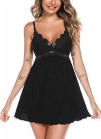 img 4 attached to Get Cozy In Style: Klier Women'S Modal Lace Nightgown And Full Slip