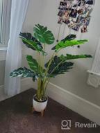 img 1 attached to Artificial Swiss Cheese Plant - 4Ft Tall Monstera Deliciosa With 15 Split Leaves - Faux Tropical Monstera Palm Tree For Home, Office, Store, Garden Floor Decor - Set Of 2 review by William Lin