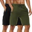 stay comfortable and stylish during workouts: boyzn men's 2 pack athletic shorts with zipper pockets logo