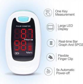 img 2 attached to CONTEC CMS50M Fingertip Pulse Oximeter Blood Oxygen Saturation Monitor With Lanyard Blue White Color