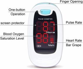 img 3 attached to CONTEC CMS50M Fingertip Pulse Oximeter Blood Oxygen Saturation Monitor With Lanyard Blue White Color