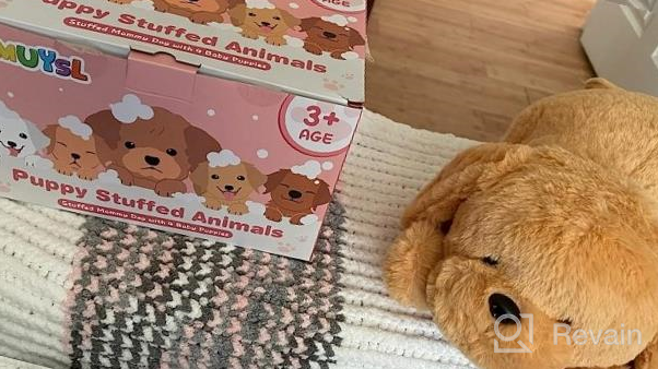 img 1 attached to KMUYSL Puppy Stuffed Animals Toys For Ages 3 4 5 6 7 8+ Years Old Kids - Mommy Dog With 4 Baby Puppies In Her Tummy, Idea Xmas Birthday Gifts For Baby, Toddler, Girls, Boys review by Todd Gill
