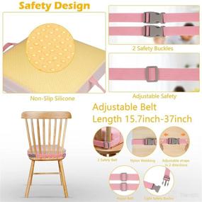 img 2 attached to 👶 HOSEASCA Toddler Booster Seat for Dining Table with Non-Slip Bottom & Straps, Kitchen Booster Seat for 4-35 Months, PU Washable Cover - Pink
