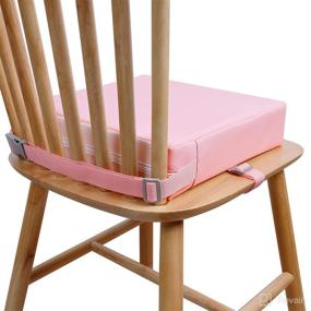img 4 attached to 👶 HOSEASCA Toddler Booster Seat for Dining Table with Non-Slip Bottom & Straps, Kitchen Booster Seat for 4-35 Months, PU Washable Cover - Pink