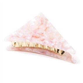 img 3 attached to Elegant Triangle Alligator Hair Clip Claw For Women - Handcrafted From Celluloid French Design, With A Luxury Fashion Accessories Touch (Size A)