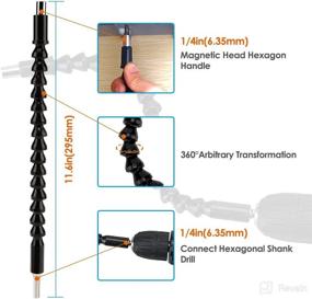 img 3 attached to 🛠️ Enhanced Zerotop Flexible Drill Bit Extension & Screwdriver Set: 32Pcs Universal Socket Wrench Tool Set with 1/4 3/8 1/2 Inch Universal Socket Adapters and 105°Right Angle Drill Attachment