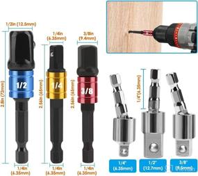 img 2 attached to 🛠️ Enhanced Zerotop Flexible Drill Bit Extension & Screwdriver Set: 32Pcs Universal Socket Wrench Tool Set with 1/4 3/8 1/2 Inch Universal Socket Adapters and 105°Right Angle Drill Attachment