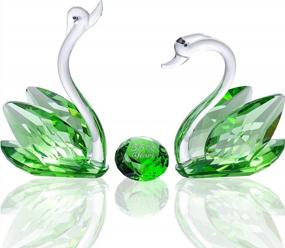 img 4 attached to Emerald Green Swan 55Th Wedding Anniversary Decorations And Gifts For Parents, Him Or Her - Celebrate Your 55 Year Anniversary With This Exquisite Swan-Themed Present - YWHL