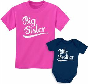 img 4 attached to Big Sister Little Brother Matching Outfit Shirts Toddler Baby Newborn Set