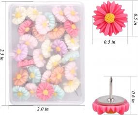 img 3 attached to Colorful And Decorative Flower Pushpins For Your Home Or Office: 30 Pieces Floret Thumb Tacks For Bulletin Board, Photo Wall, And More!