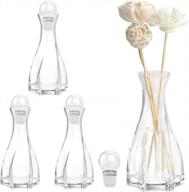 luxspire glass diffuser bottles jars with caps 4 pack,empty reed diffuser bottle set,fragrance accessories for use with diy perfume & essential oils replacement,bethroom decor,2.8oz，clear logo