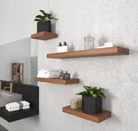 img 3 attached to Upgrade Your Bathroom With AquaTeak'S 18" Moa Teak Flat Wall Shelf: Durable, Elegant And Space-Saving