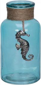 img 1 attached to Pewter Seahorse Accented Medium Bottle For Beach Lovers By Beachcombers