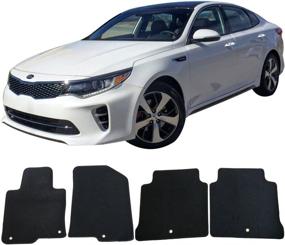 img 3 attached to 🚗 2016-2018 Kia Optima Floor Mat, Factory Fit Black Nylon Carpet Front & Rear 4PC Set - IKON MOTORSPORTS