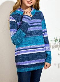 img 3 attached to BLENCOT Striped Turtleneck Baselayer Undershirt for Girls - Tops, Tees & Blouses
