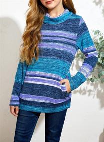 img 2 attached to BLENCOT Striped Turtleneck Baselayer Undershirt for Girls - Tops, Tees & Blouses