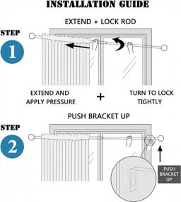 img 1 attached to Наборы карнизов H.VERSAILTEX для обработки окон с органическим дизайном, стандартная декоративная телескопическая штанга для штор, регулируемая длина от 48 до 84 дюймов, диаметр 5/8 дюймов, упаковка 2, черный