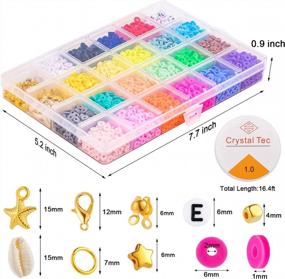img 2 attached to DIY Jewelry Making Kit - 5500 Pieces Of 6Mm Heishi Clay Beads In 21 Vibrant Colors With Pendant Charms, Scissors, And Crystal Line For Bracelet And Necklace Crafting