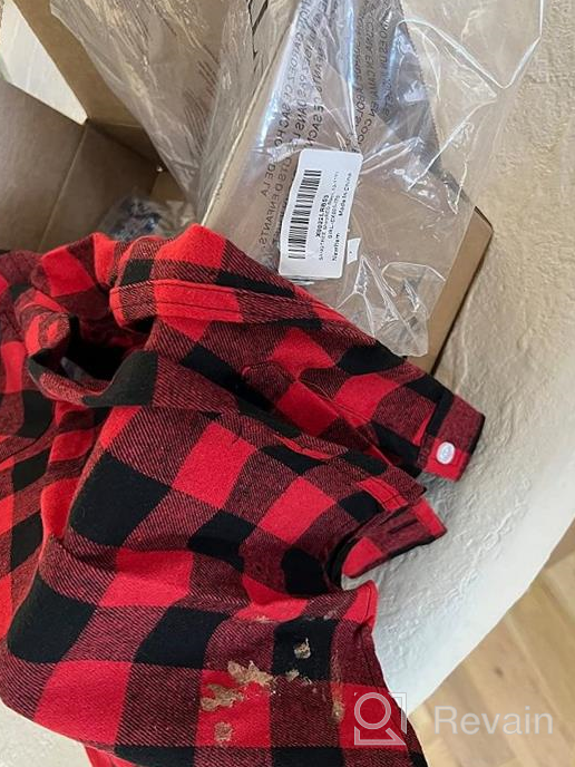 img 1 attached to Flannel Plaid Shirt for Girls and Women with Long Sleeves, Button Down Cotton Shirts in Sizes 3 Months to US 2XL by SANGTREE review by Christine Velasquez