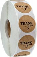 выражайте благодарность с помощью 1000 круглых коричневых наклеек "спасибо" из крафт-бумаги для вашего малого бизнеса — сделано в сша. логотип