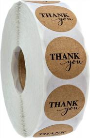 img 4 attached to Выражайте благодарность с помощью 1000 круглых коричневых наклеек "Спасибо" из крафт-бумаги для вашего малого бизнеса — сделано в США.