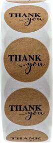 img 3 attached to Выражайте благодарность с помощью 1000 круглых коричневых наклеек "Спасибо" из крафт-бумаги для вашего малого бизнеса — сделано в США.