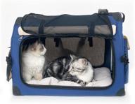 purrpy large cat carrier: portable folding pet carrier for small to medium dogs and cats | soft-sided, indoor & outdoor travel crate with comfortable mat logo