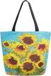 large women's van gogh sunflower oil painting canvas tote bag - reusable shoulder handbag for shopping, grocery & outdoors. logo