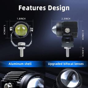 img 2 attached to Enhance Your Ride With CIIHON Dual Color LED Motorcycle Driving Lights - High/Low Beam, Fog, And Spot Options For Truck, ATV, SUV, And Golf Cart - 2PCS Set