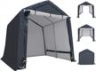 8x8 ft outdoor storage shelter tent with rollup zipper door - waterproof and uv resistant carport shed for bicycle, motorcycle atv & gardening vehicle - asteroutdoor portable garage kit dark gray logo