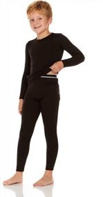 img 4 attached to Kids Thermal Underwear Set - Boys Long Johns Top And Bottom For Winter