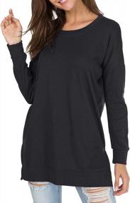 img 2 attached to Levaca Women'S Fall Long Sleeve Side Split Loose Blouses Casual Pullover Tunic Tops