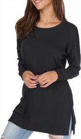 img 3 attached to Levaca Women'S Fall Long Sleeve Side Split Loose Blouses Casual Pullover Tunic Tops