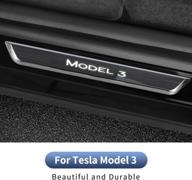 🚪 tesplus tsela model 3 accessories: high-end led door sill protector scuff plate" логотип