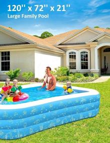 img 3 attached to Наслаждайтесь летними развлечениями с нашим полноразмерным надувным бассейном для семьи и детей - идеально подходит для водных вечеринок на заднем дворе!