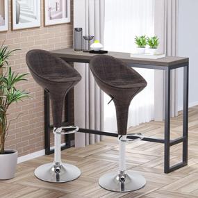 img 1 attached to Upgrade Your Bar With HOMCOM'S Adjustable Rattan Swivel Bar Stools - Set Of 2